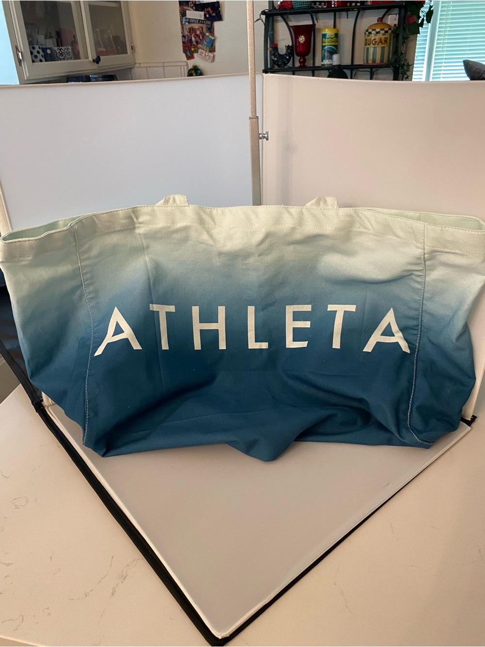 Athleta Ombre Large Tote in Blue/White,  gym,beach,pool,travel.